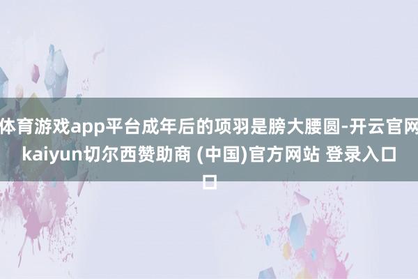 体育游戏app平台成年后的项羽是膀大腰圆-开云官网kaiyun切尔西赞助商 (中国)官方网站 登录入口