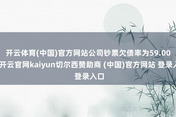 开云体育(中国)官方网站　　公司钞票欠债率为59.00%-开云官网kaiyun切尔西赞助商 (中国)官方网站 登录入口