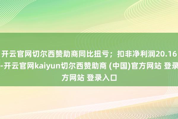 开云官网切尔西赞助商同比扭亏；扣非净利润20.16万元-开云官网kaiyun切尔西赞助商 (中国)官方网站 登录入口